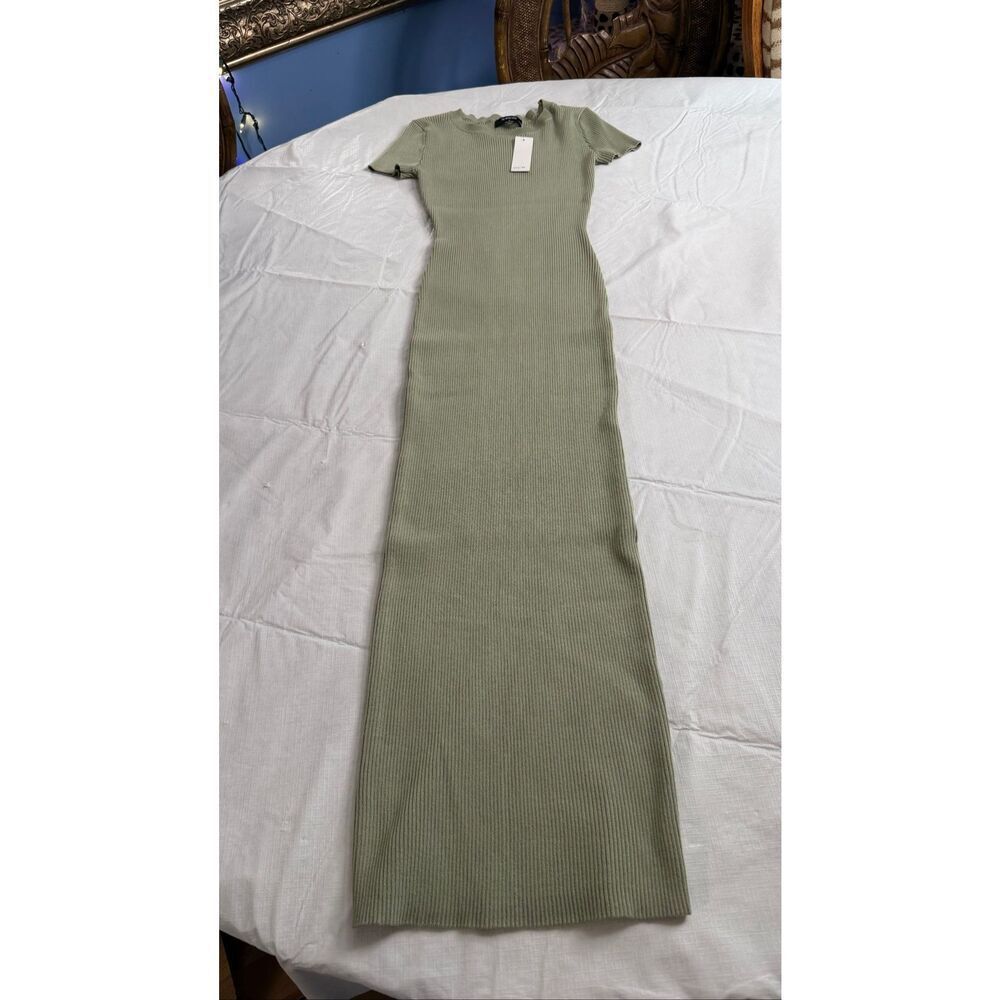 NWT The Workshop Ribbed Sage Green Dress Size Small New